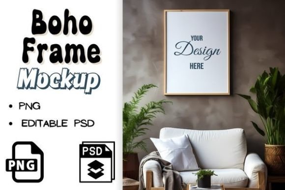 Download Wall Art Boho Frame Mockup - Wall art boho Collection