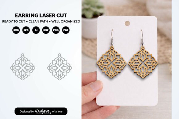 Download Elegant Mandala Earrings SVG - Elegant mandala Collection